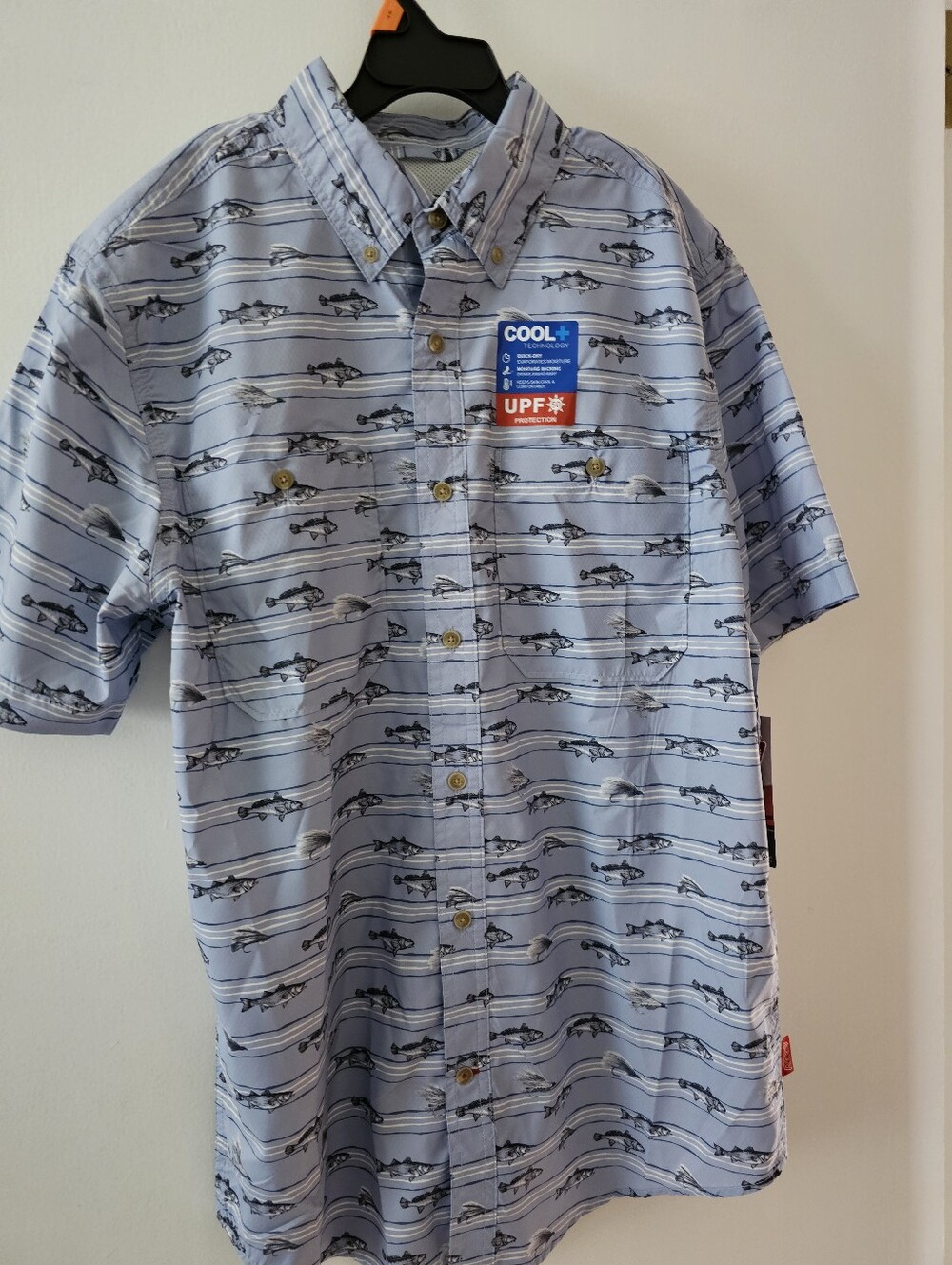 Coleman Mens Adventure Stretch Quick Dry Cool UPF 40 Shirt Blue Outdoors Sz Smal
